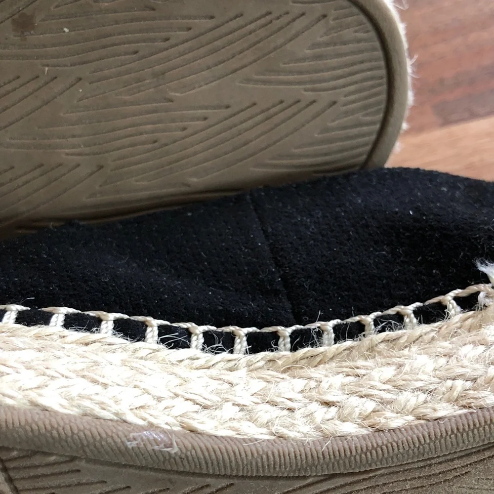 Dr. Scholl's Black Platform Espadrille Slip-Ons